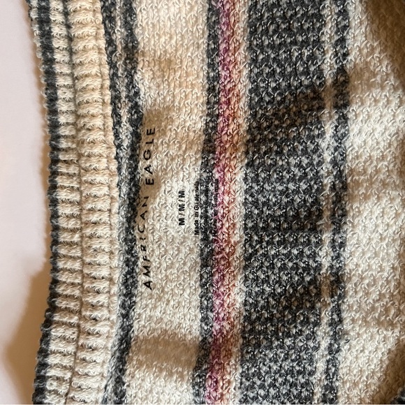 American Eagle Outfitters Striped Short Sleeve Top in Cream, Black, and Red - Picture 2 of 2